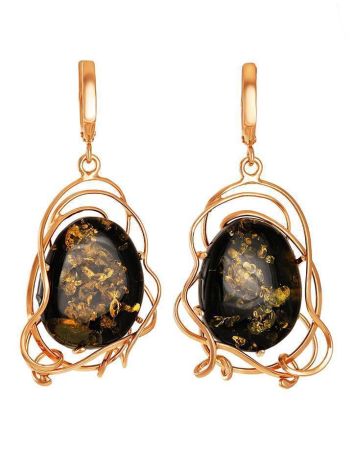 Handcrafted Amber Earrings In Gold-Plated Silver The Rialto, image 