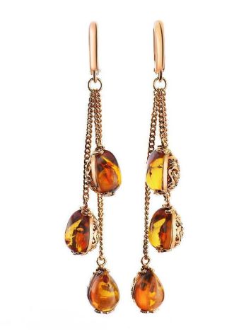 Chain Dangle Amber Earrings In Gold-Plated Silver The Casablanca, image 