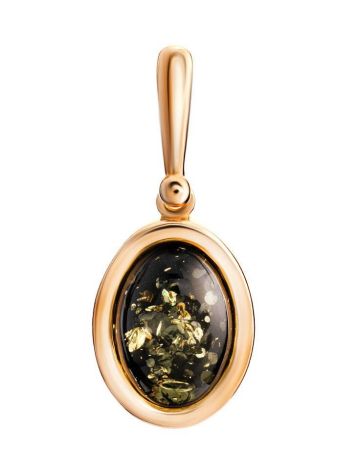 Green Amber Pendant In Gold-Plated Silver The Goji, image 