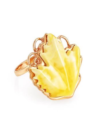 Adjustable Amber Ring In Gold The Canada, Ring Size: Adjustable, image 