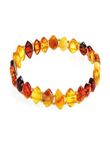 Lightweight Multicolor Amber Stretch Bracelet, image 
