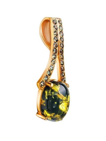 Amber Pendant In Gold-Plated Silver With Crystals The Raphael, image 
