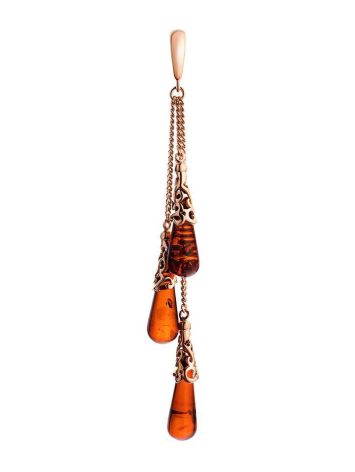 Elongated Amber Pendant In Gold-Plated Silver The Casablanca, image 