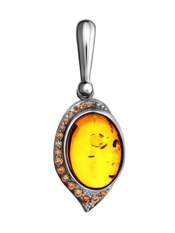 Amber Pendant In Sterling Silver With Champagne Crystals The Raphael, image 