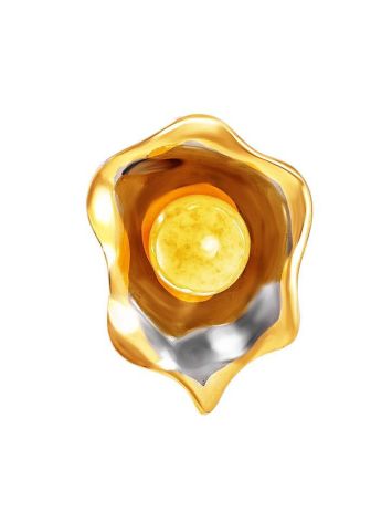 Honey Amber Pendant In Gold-Plated Silver The Turandot, image 
