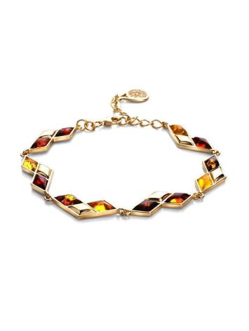Multicolor Amber Bracelet In Gold Plated Silver The Colombina, image 