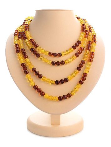 Two-Toned Amber Rope Necklace, image 