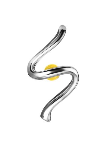 Wavy Amber Pendant In Sterling Silver The Leia, image 
