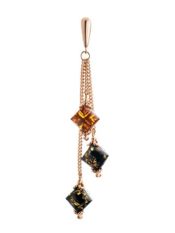 Multicolor Amber Pendant In Gold Plated Silver The Casablanca, image 