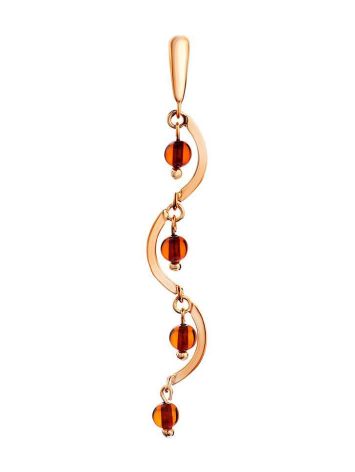 Gold-Plated Dangle Pendant With Cherry Amber The Siesta, image 