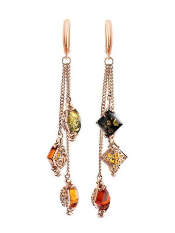 Chain Amber Earrings In Gold-Plated Silver The Casablanca, image 