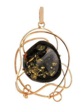 Handcrafted Amber Pendant In Gold-Plated Silver The Rialto, image 