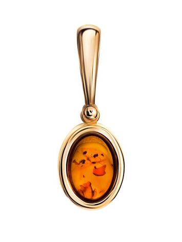 Oval Amber Pendant In Gold Plated Silver The Goji, image 