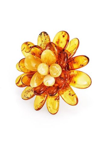 Adjustable Amber Ring The Chrysanthemum, Ring Size: Adjustable, image 