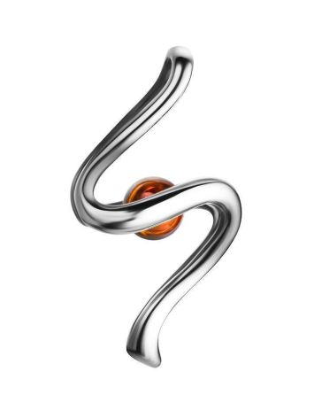 Cognac Amber Pendant In Sterling Silver The Leia, image 