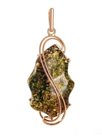 Handcrafted Amber Pendant In Gold-Plated Silver The Rialto, image 