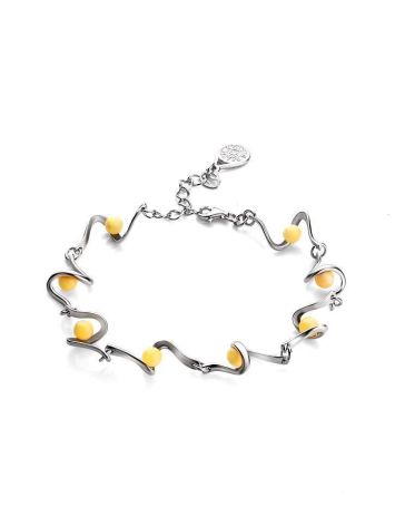 Honey Amber Bracelet In Sterling Silver The Leia, image 