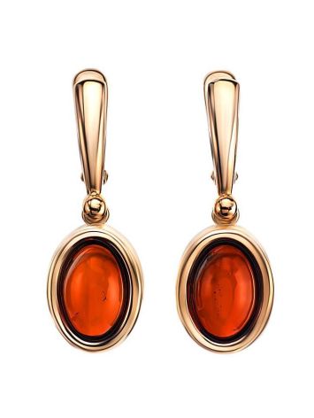 Drop Amber Earrings In Gold-Plated Silver The Goji, image 