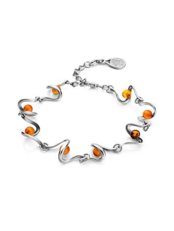 Link Amber Bracelet In Sterling Silver The Leia, image 