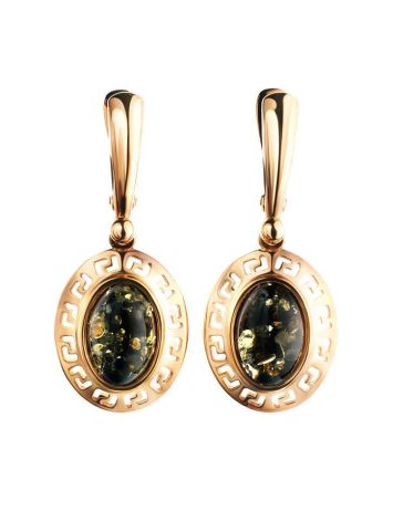 Drop Amber Earrings In Gold-Plated Silver The Ellas, image 