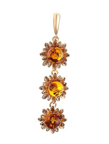 Amber Dangle Pendant In Gold-Plated Silver The Aster, image 