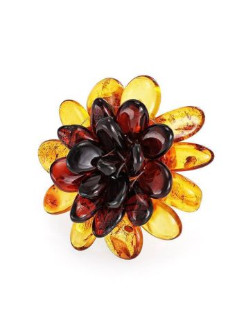 Adjustable Amber Ring The Chrysanthemum, Ring Size: Adjustable, image 