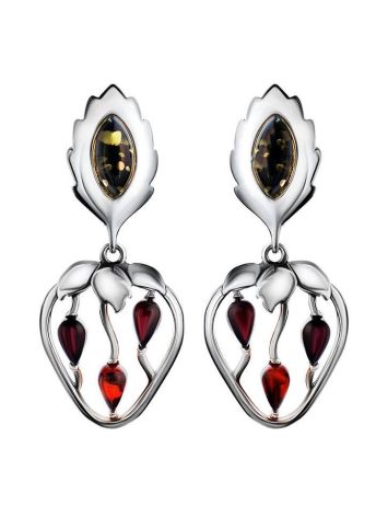 Multicolor Amber Strawberry Earrings In Sterling Silver The Confiture, image 