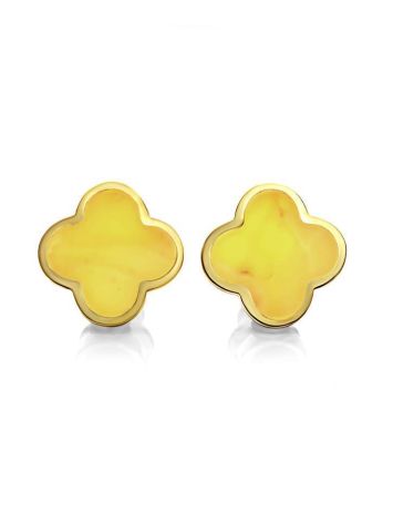 Alhambra Amber Studs In Gold-Plated Silver The Monaco, image 