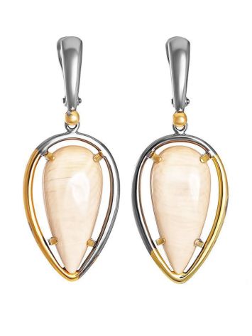 Drop Gold-Plated Earrings With Natural Mammoth Tusk The Era, image 