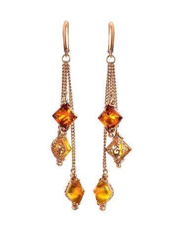 Amber Chain Dangle Earrings In Gold-Plated Silver The Casablanca, image 