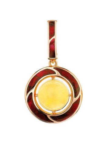 Amber And Red Enamel Pendant In Gold-Plated Silver The Empire, image 