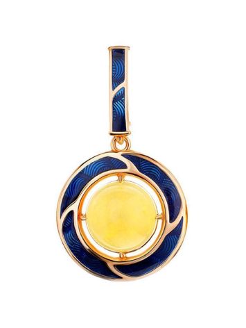 Amber and Blue Enamel Pendant In Gold-Plated Silver The Empire, image 