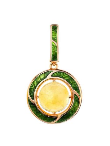 Amber and Green Enamel Pendant In Gold-Plated Silver The Empire, image 