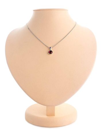 Sterling Silver Necklace With Cherry Amber, Length: 50, image 