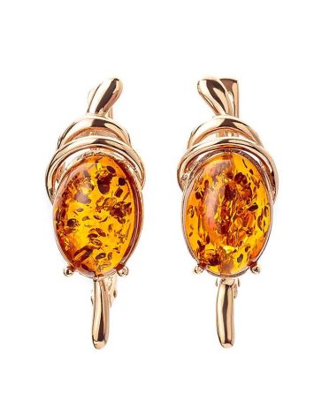 Fabulous Amber Earrings In Gold-Plated Silver The Sigma, image 