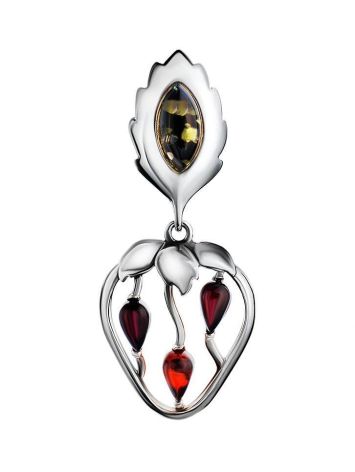 Multicolor Amber Strawberry​ Pendant In Sterling Silver The Confiture, image 