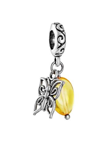Filigree Charm With Lemon Amber The Butterfly, image 