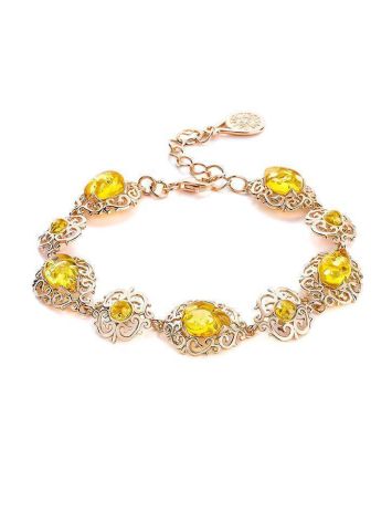 Amber Bracelet In Gold Plated Silver The Luxor, image 