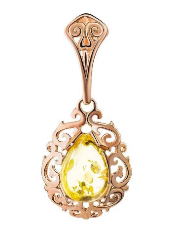 Drop Amber Pendant In Gold-Plated Silver The Luxor, image 