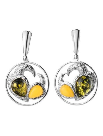 Fabulous Amber Dangle Earrings In Sterling Silver The Eagles, image 
