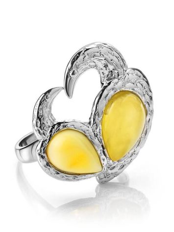 Honey Dazzling Amber Ring In Sterling Silver The Eagles, Ring Size: 9 / 19, image 