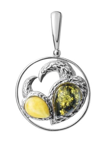 Fabulous Amber Pendant In Sterling Silver The Eagles Collection​, image 