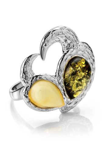 Multicolor Dazzling Amber Ring In Sterling Silver The Eagles, Ring Size: 9 / 19, image 