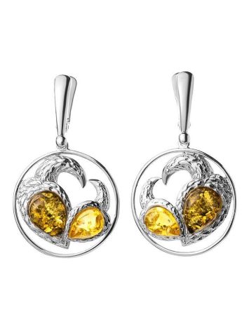 Fabulous Amber Dangle Earrings In Sterling Silver The Eagles, image 