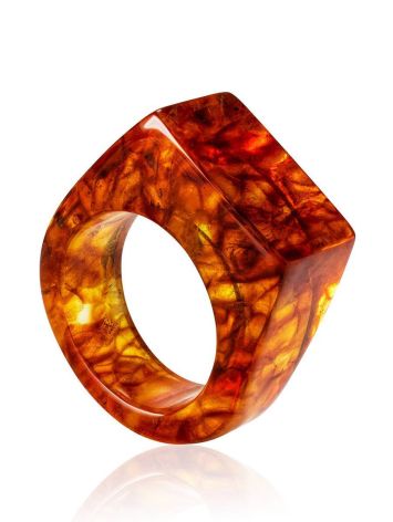 Unisex Amber Signet Ring The Magma, image 