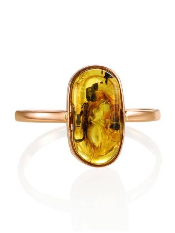 Amber Ring With Inclusions In Gold The Clio, Ring Size: 6.5 / 17, image , picture 4