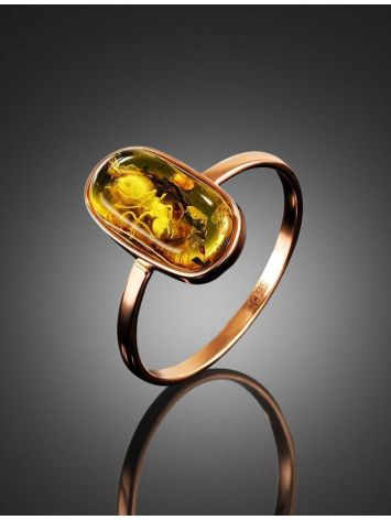 Amber Ring With Inclusions In Gold The Clio, Ring Size: 6.5 / 17, image , picture 3