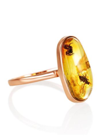Oval Amber Ring With Inclusions In Gold The Clio, Ring Size: 6.5 / 17, image , picture 5