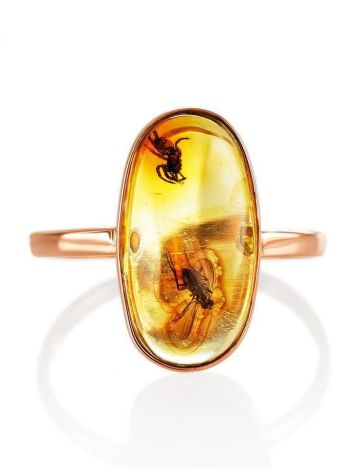 Oval Amber Ring With Inclusions In Gold The Clio, Ring Size: 6.5 / 17, image , picture 6