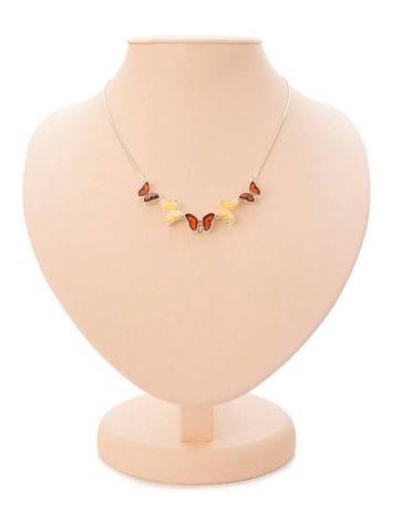 Two-Toned Amber Necklace In Sterling Silver The April, image 